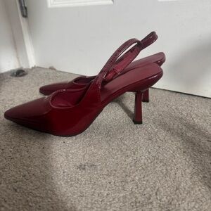 Bershka Deep Red Slingback Heels